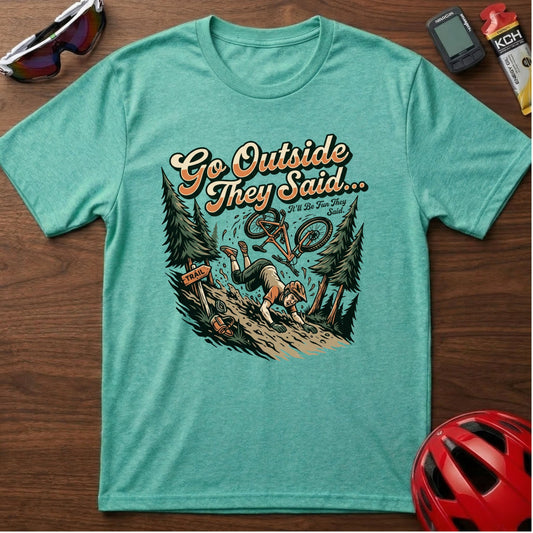 Go Outside They Said Cycling T-Shirt β Vintage Outdoor Cycling Tee