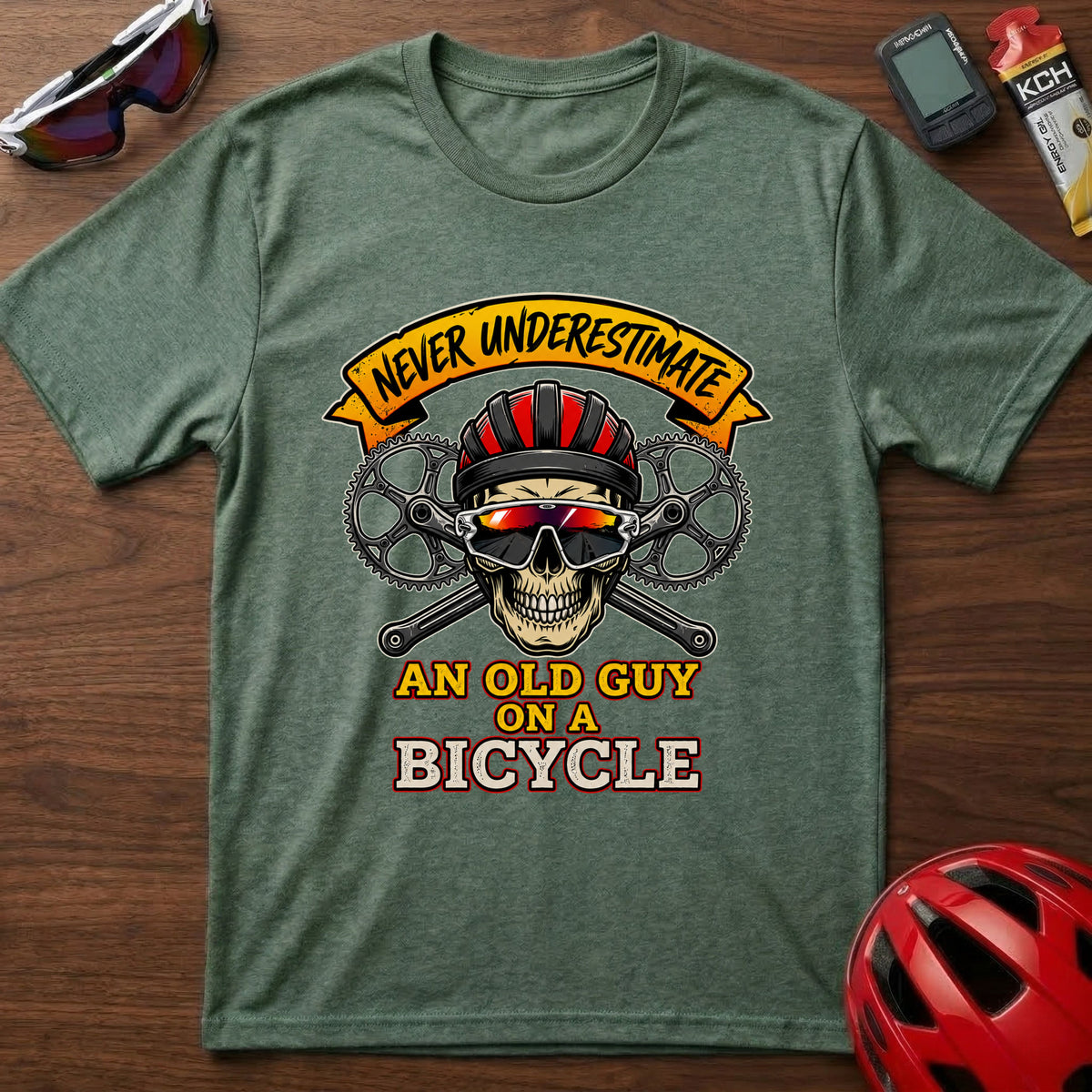Never Underestimate An Old Guy On A Bicycle T-Shirt
