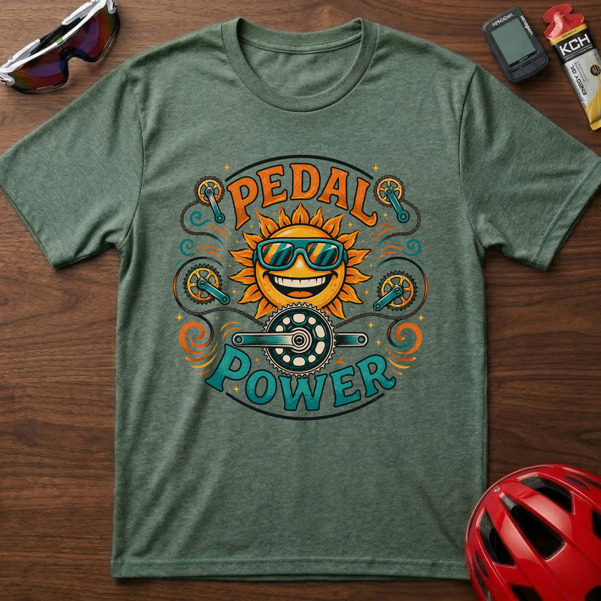 Pedal Power Cycling T-Shirt β Sunny Cycling Graphic Tee