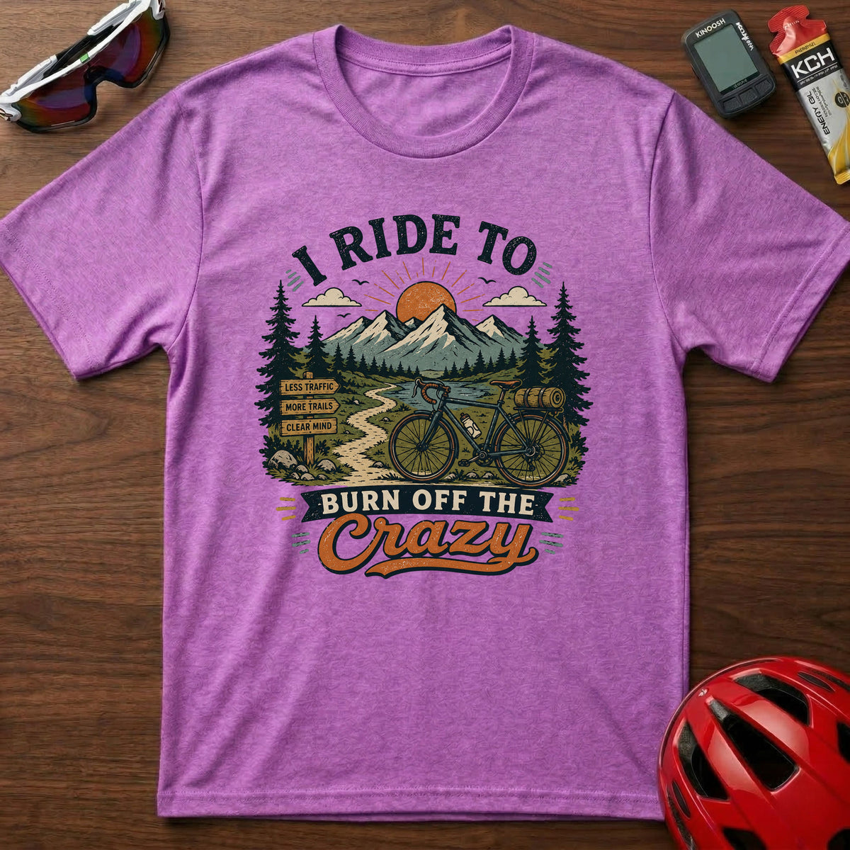 T‑Shirt — I Ride To Burn Off The Crazy Cycling Adventure Tee