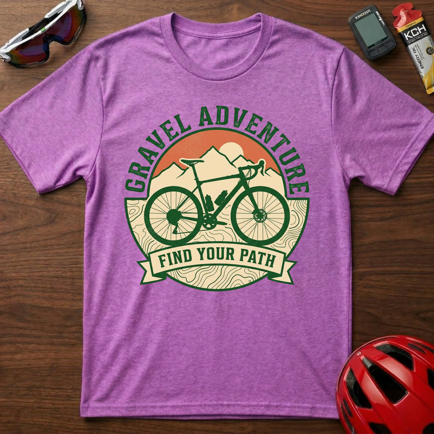 Gravel Adventure Bike T-Shirt β "Find Your Path" Cycling Tee