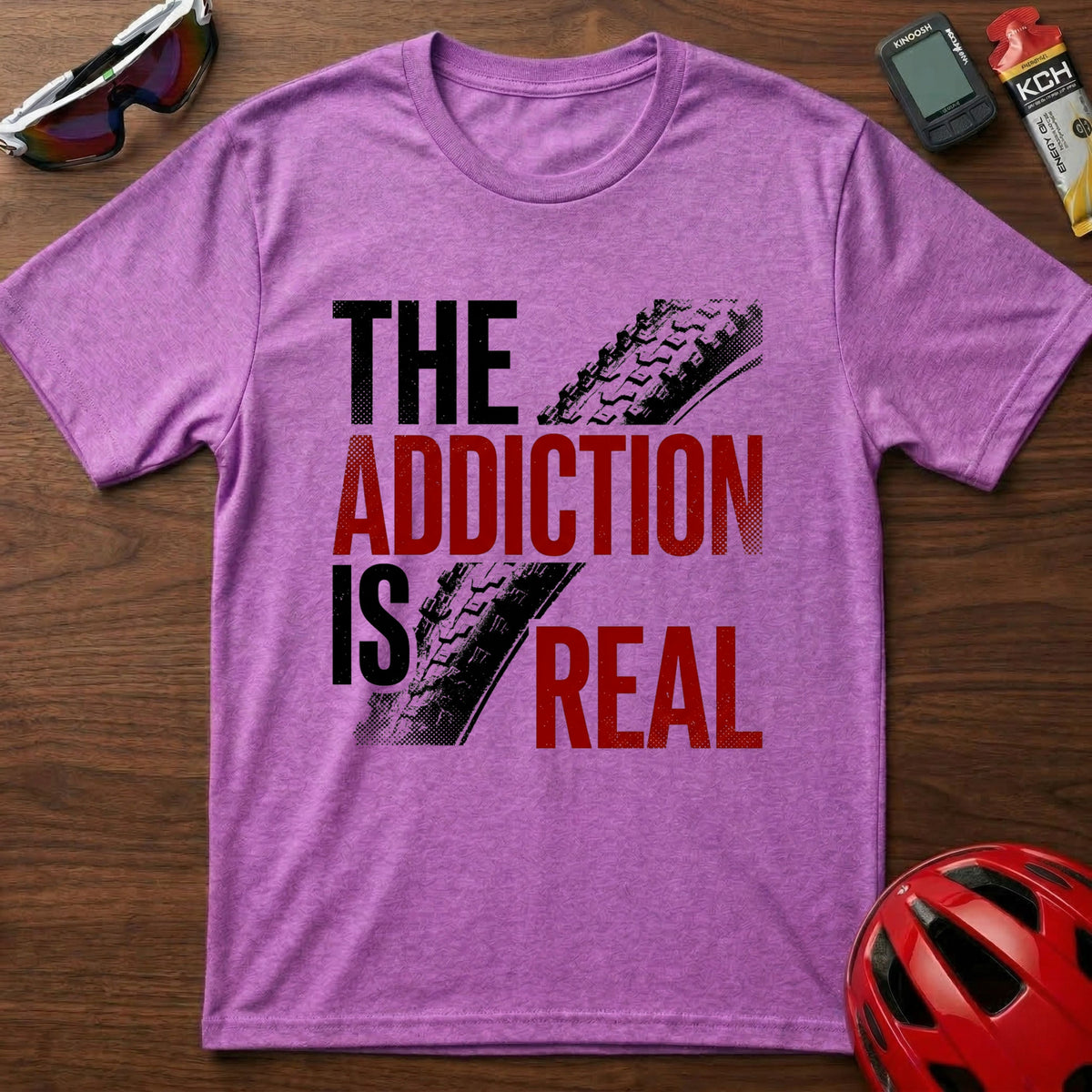 T‑Shirt — “The Addiction Is Real” Cycling Mountain Bike Graphic Tee