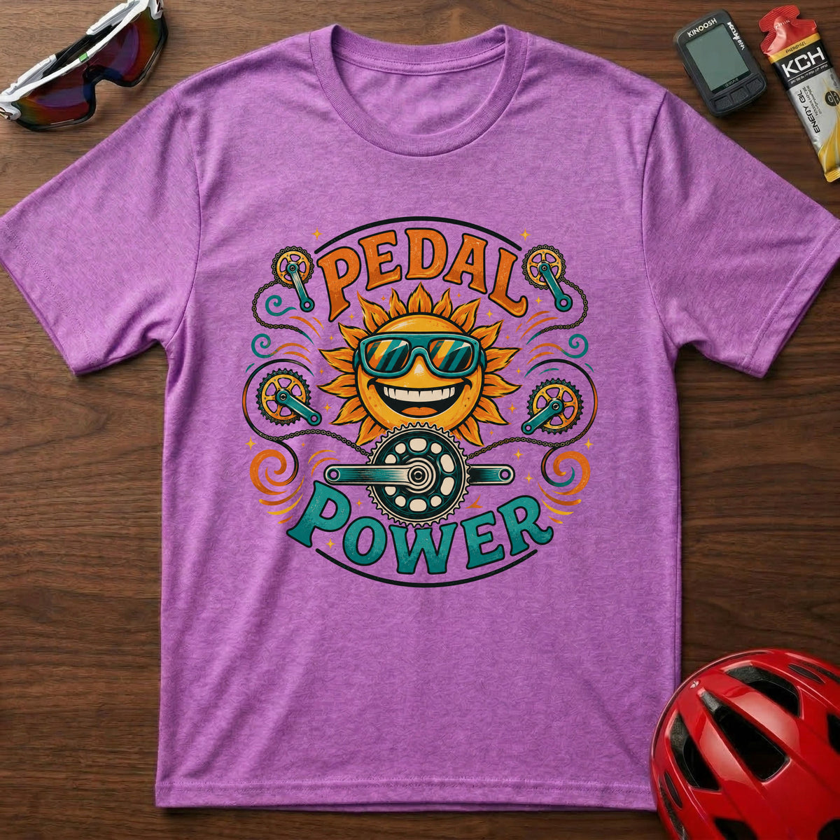 Pedal Power Cycling T-Shirt β Sunny Cycling Graphic Tee