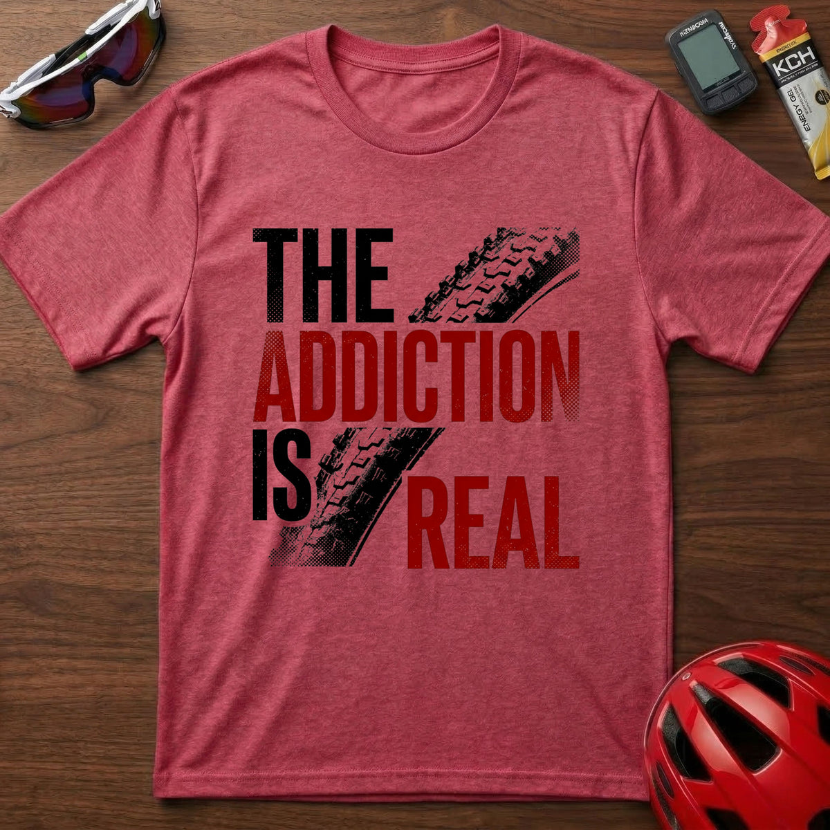 T‑Shirt — “The Addiction Is Real” Cycling Mountain Bike Graphic Tee