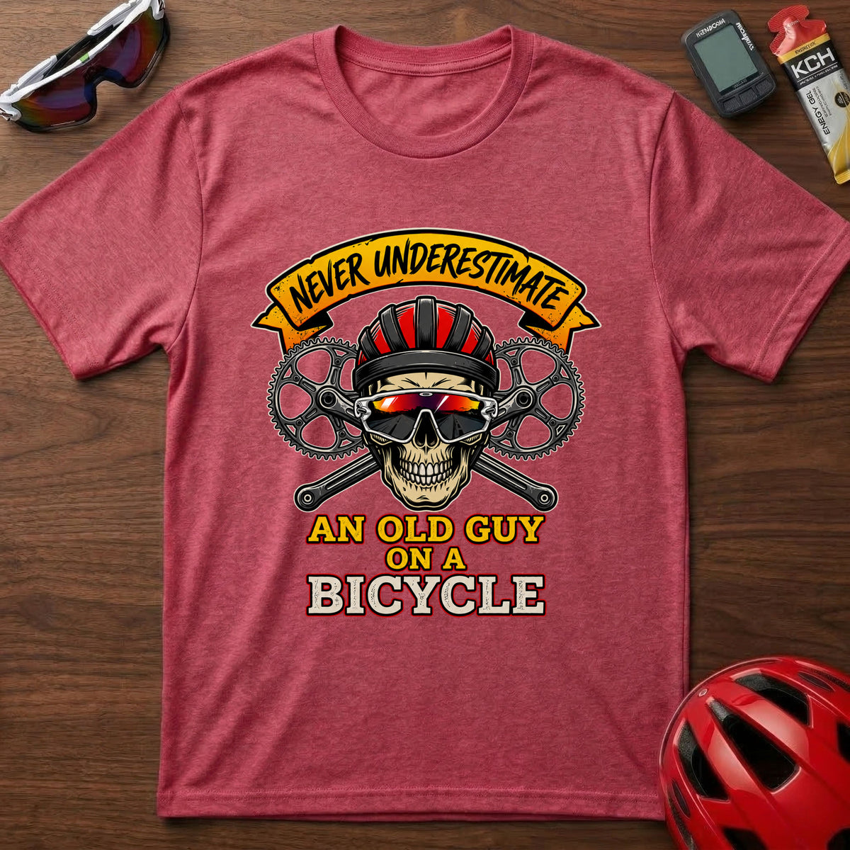 Never Underestimate An Old Guy On A Bicycle T-Shirt