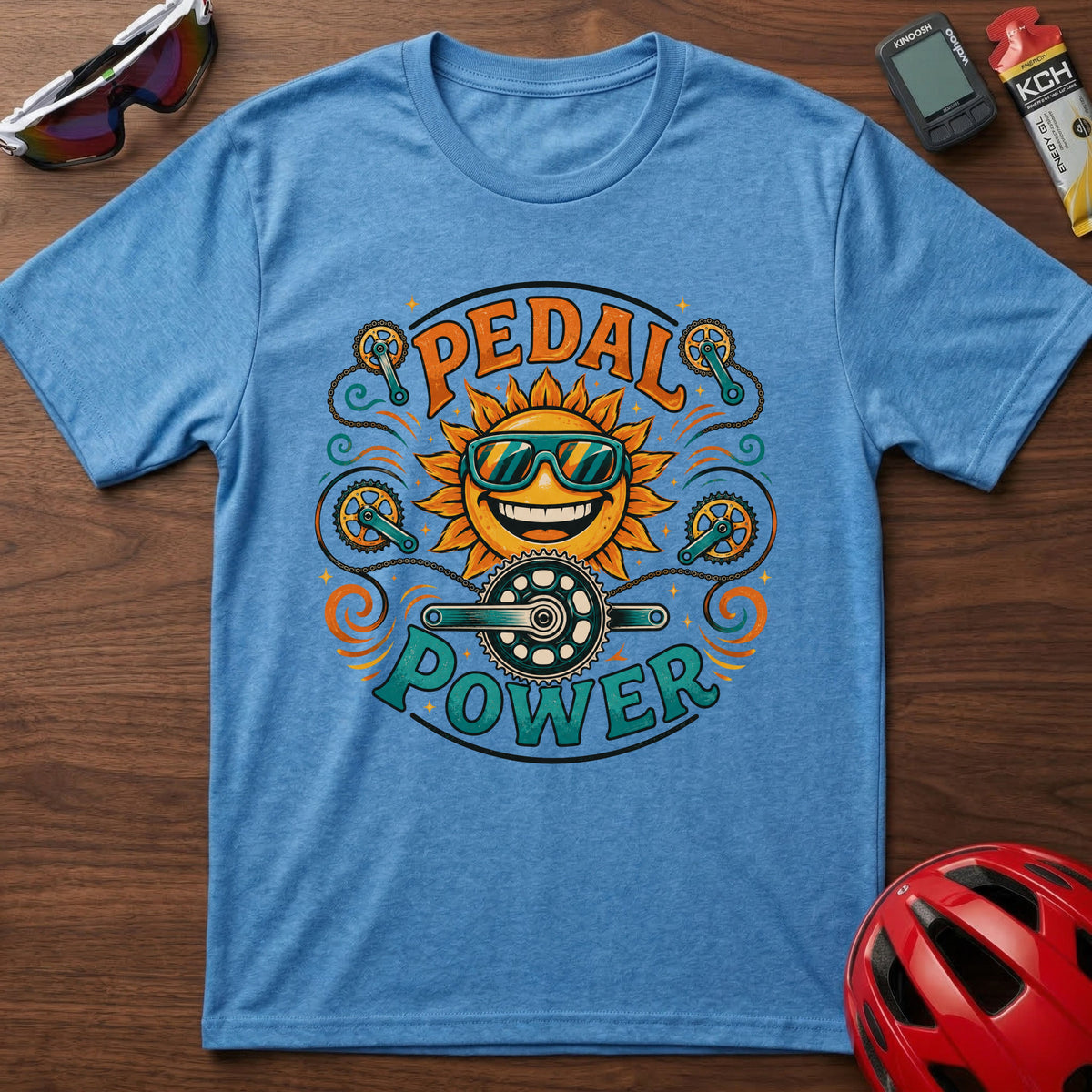 Pedal Power Cycling T-Shirt β Sunny Cycling Graphic Tee