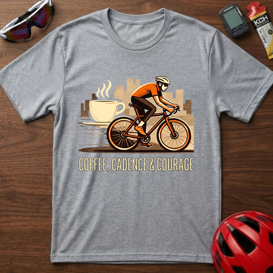 Cadence, coffee & courage Cycling T-Shirt