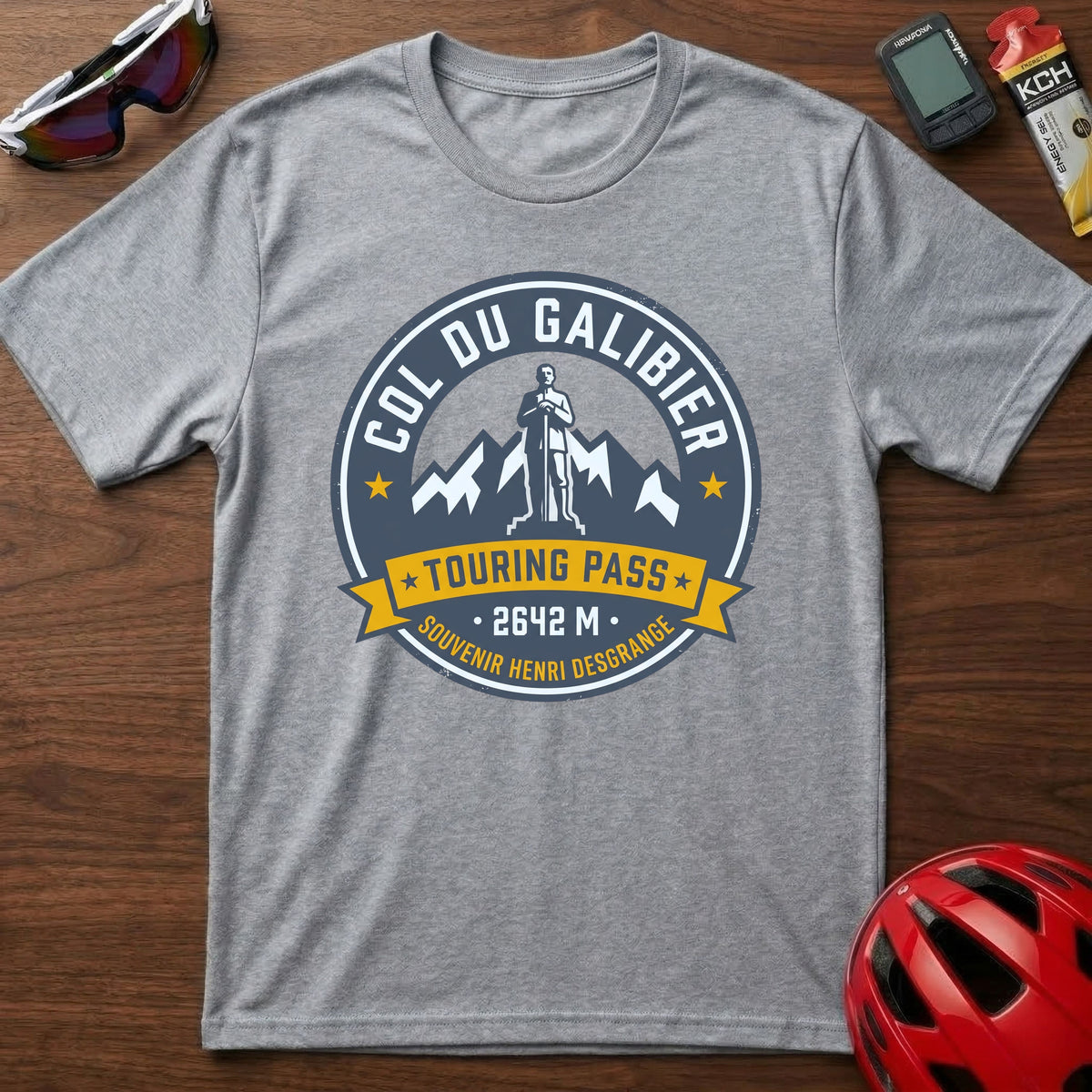 Col du Galibier Touring Pass Cycling T-Shirt β Vintage Alpine Cycling Badge