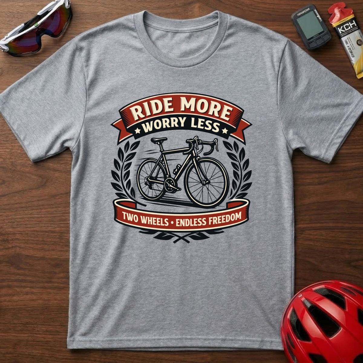 Ride More Worry Less Cycling T-Shirt β Vintage Cycling Tee