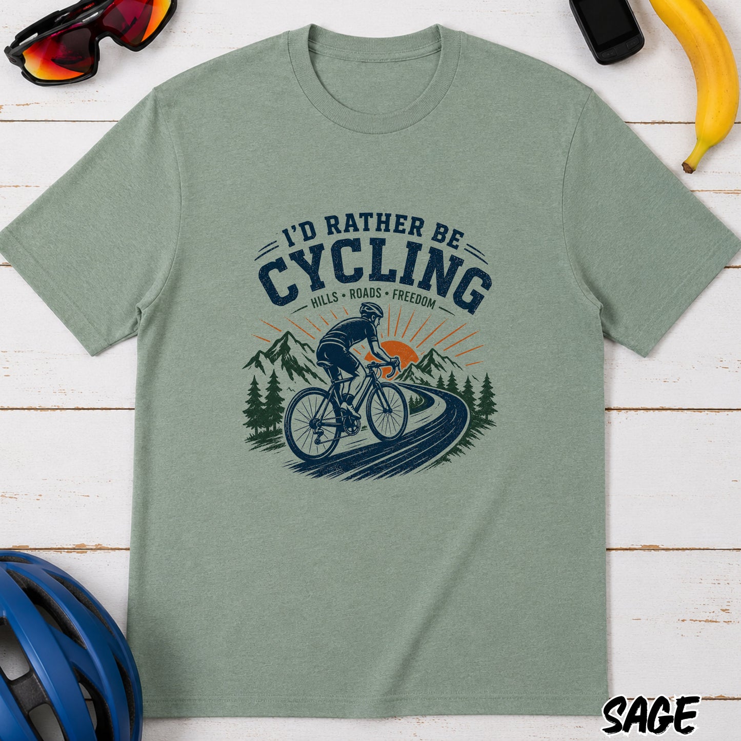 I'd Rather Be Cycling T-Shirt-Funny Tee for Cyclists
