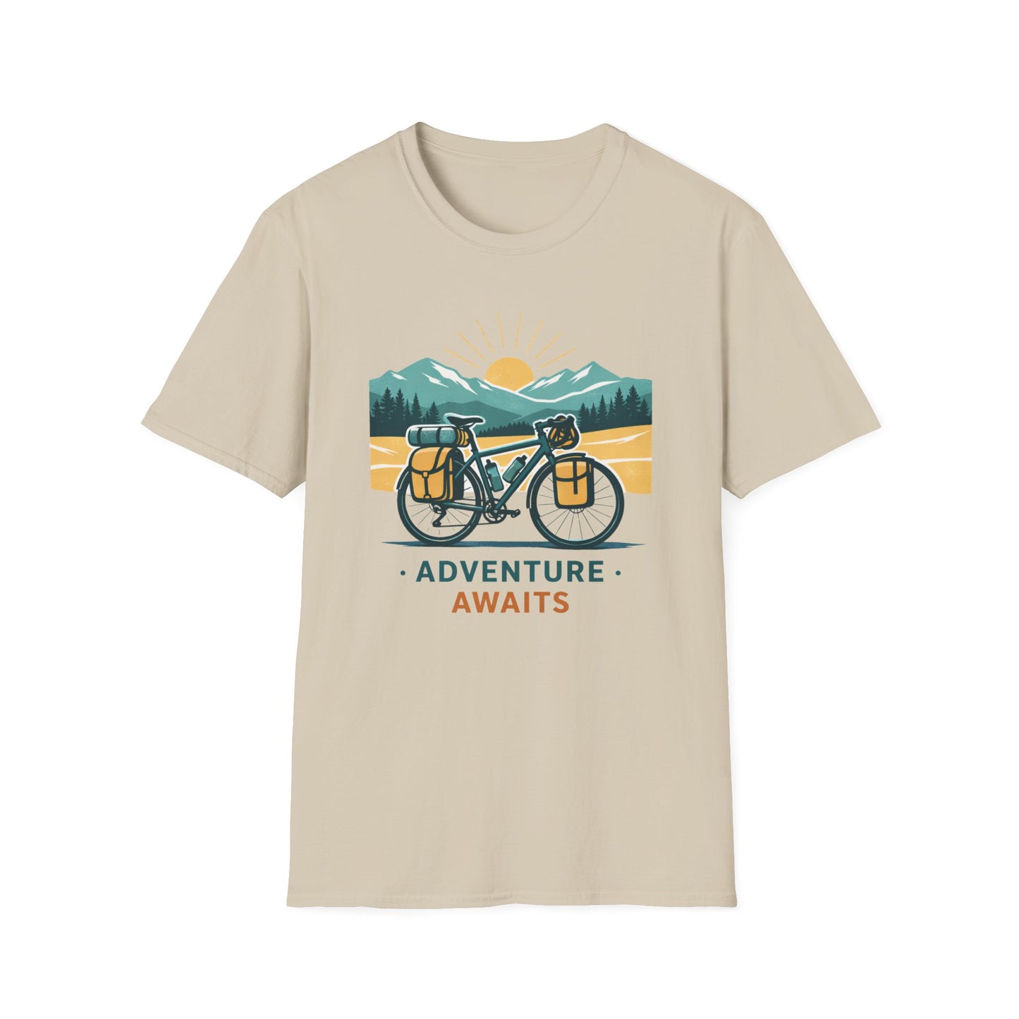 Adventure Awaits Bike Packing Cycling  T-Shirt