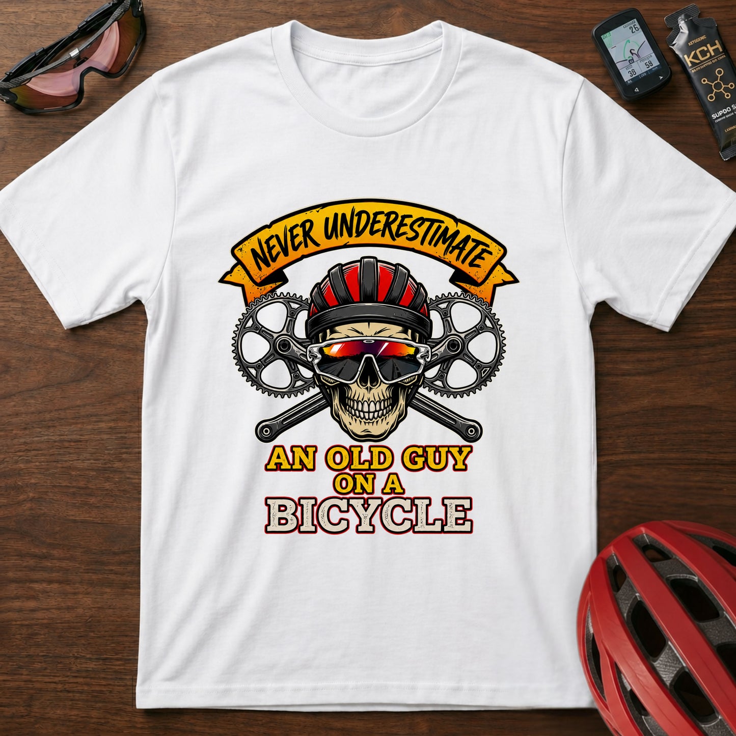 Never Underestimate An Old Guy On A Bicycle T-Shirt