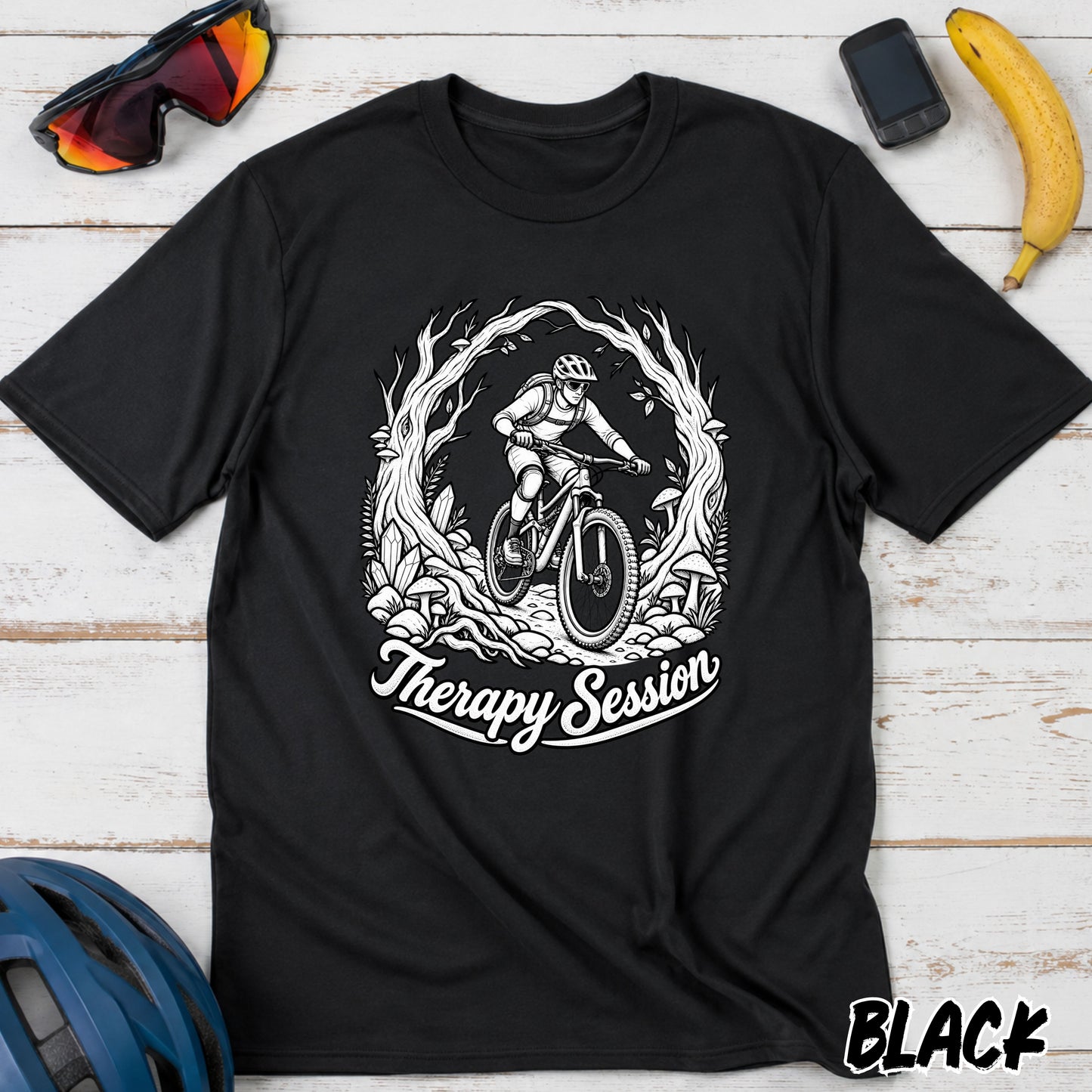 Mountain Biking T‑Shirt — 'Therapy Session' Cyclist Graphic Tee