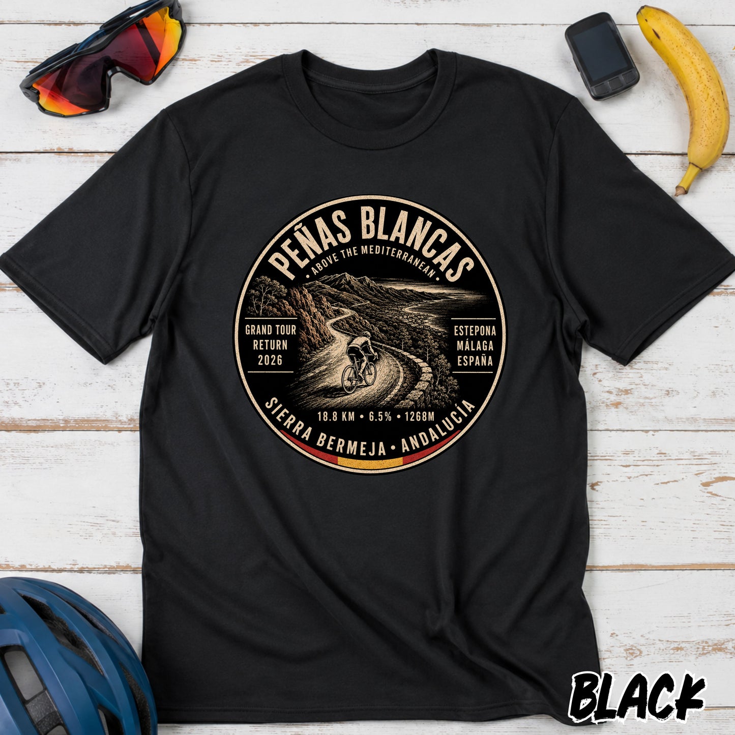 Peñas Blancas Cycling Tee — Retro Spain Le Vuelta T-Shirt