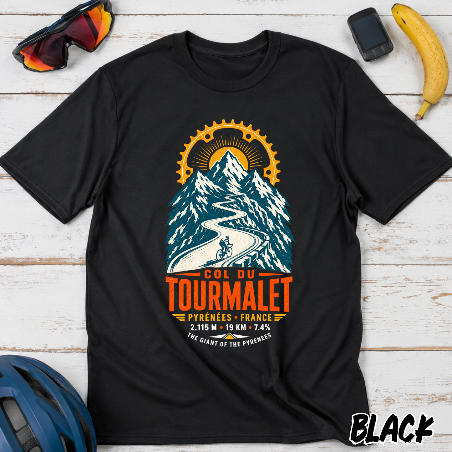 Tourmalet Mountain Stage Tee — Col du Tourmalet Cycling Graphic T-Shirt