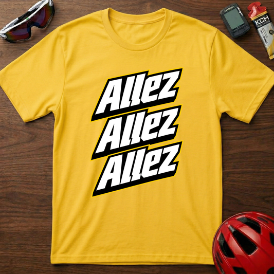 Allez Allez Allez Graphic Cycling T‑Shirt — Tour de France Fan Tee