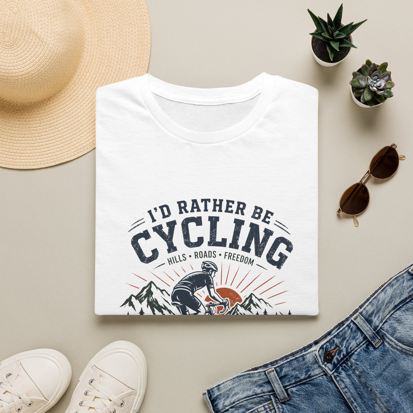I'd Rather Be Cycling T-Shirt-Funny Tee for Cyclists