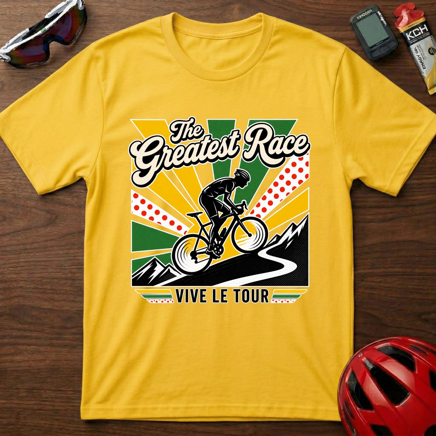 The Greatest Race Tour de France Cycling T‑Shirt — Vive Le Tour Retro Bike Tee