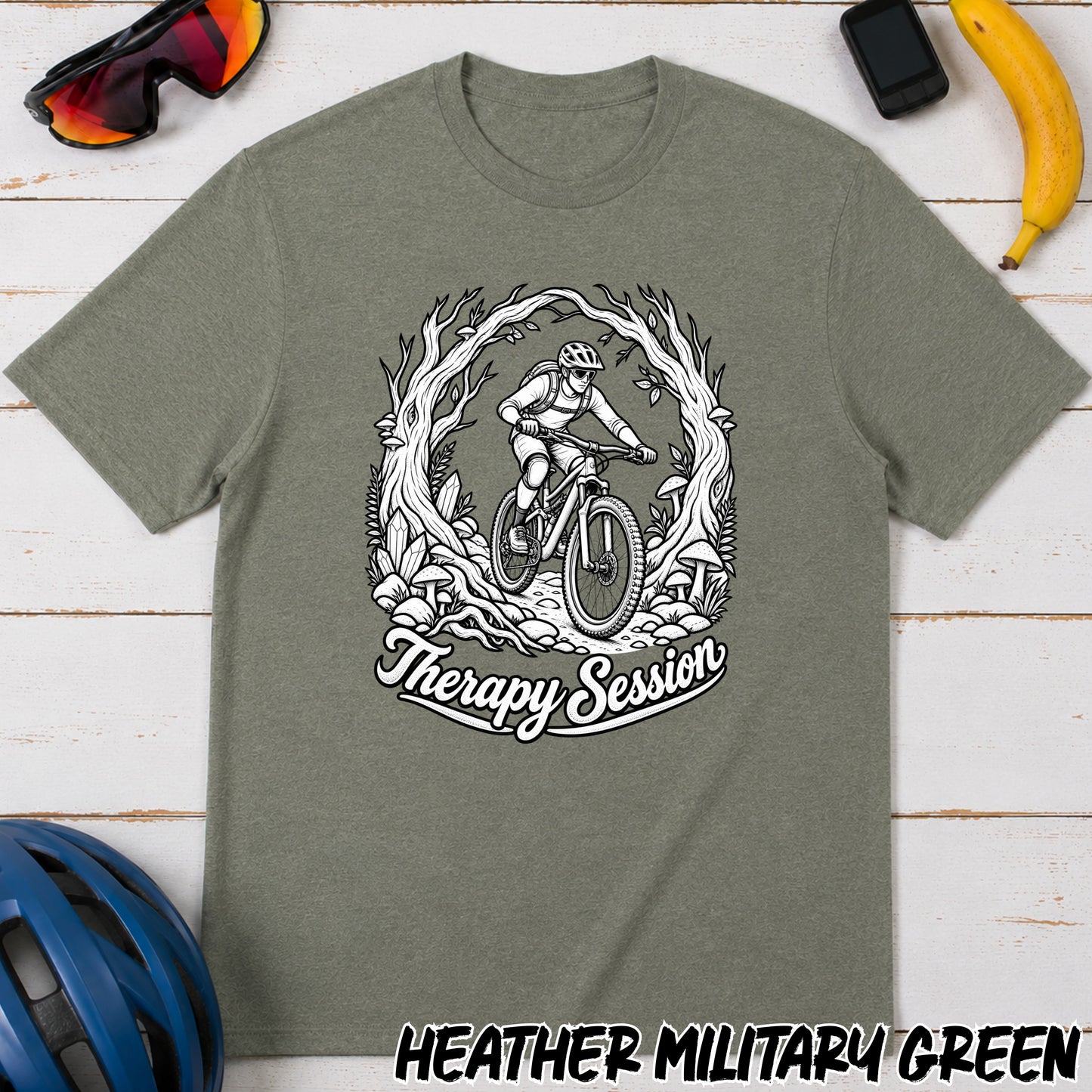 Mountain Biking T‑Shirt — 'Therapy Session' Cyclist Graphic Tee