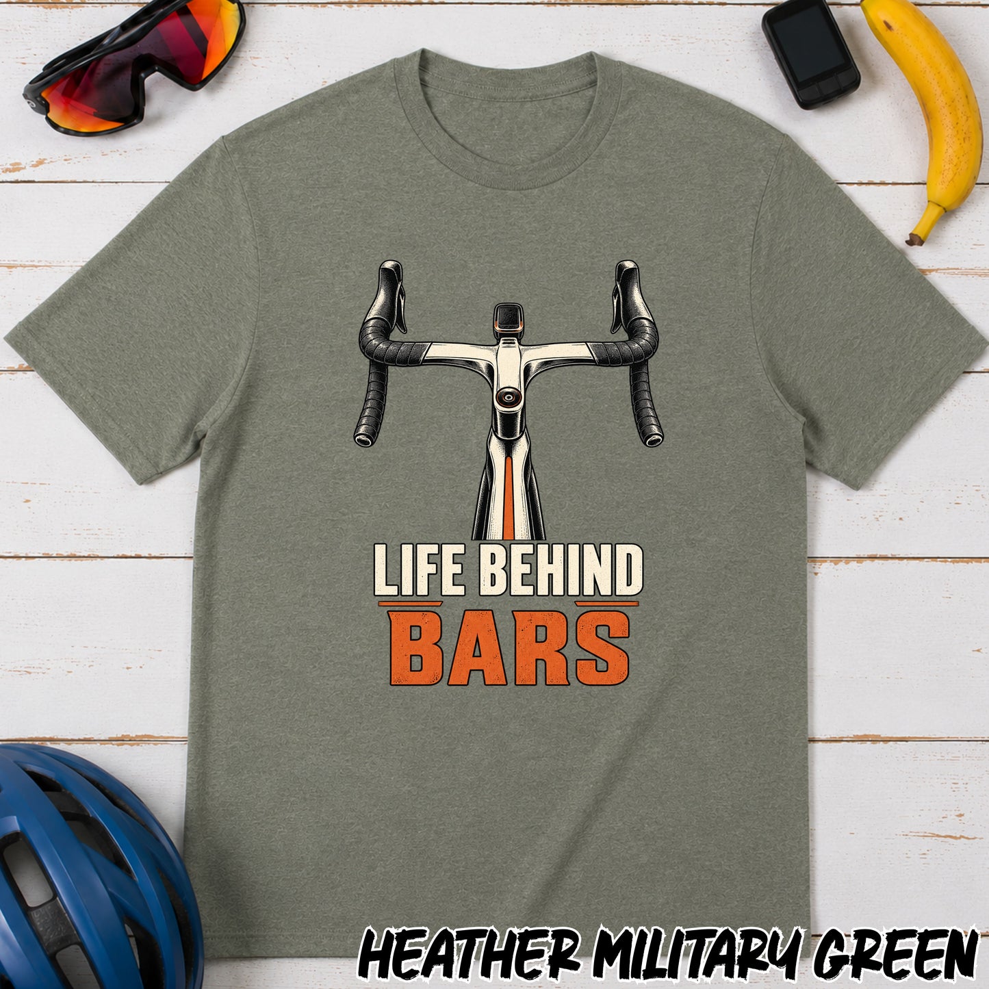 Life Behind Bars Bicycle T-Shirt — Road Bike Handlebar Graphic Tee