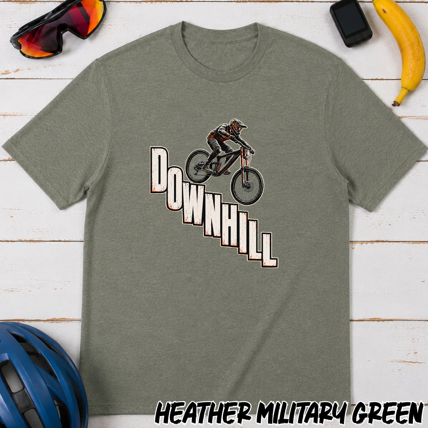 Downhill Mountain Biking T-Shirt — Retro MTB Rider Graphic