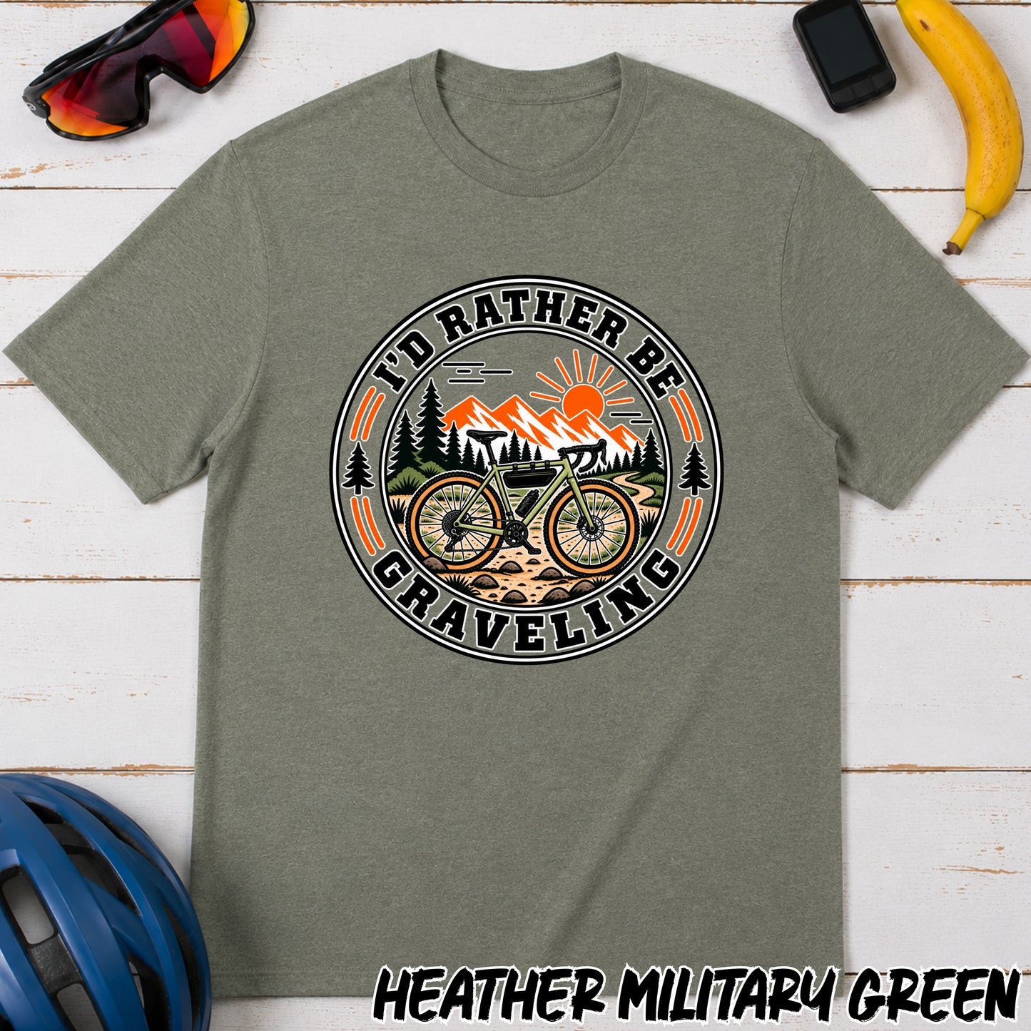 Gravel Bike T‑Shirt — "I'd Rather Be Graveling" Outdoor Cycling Tee
