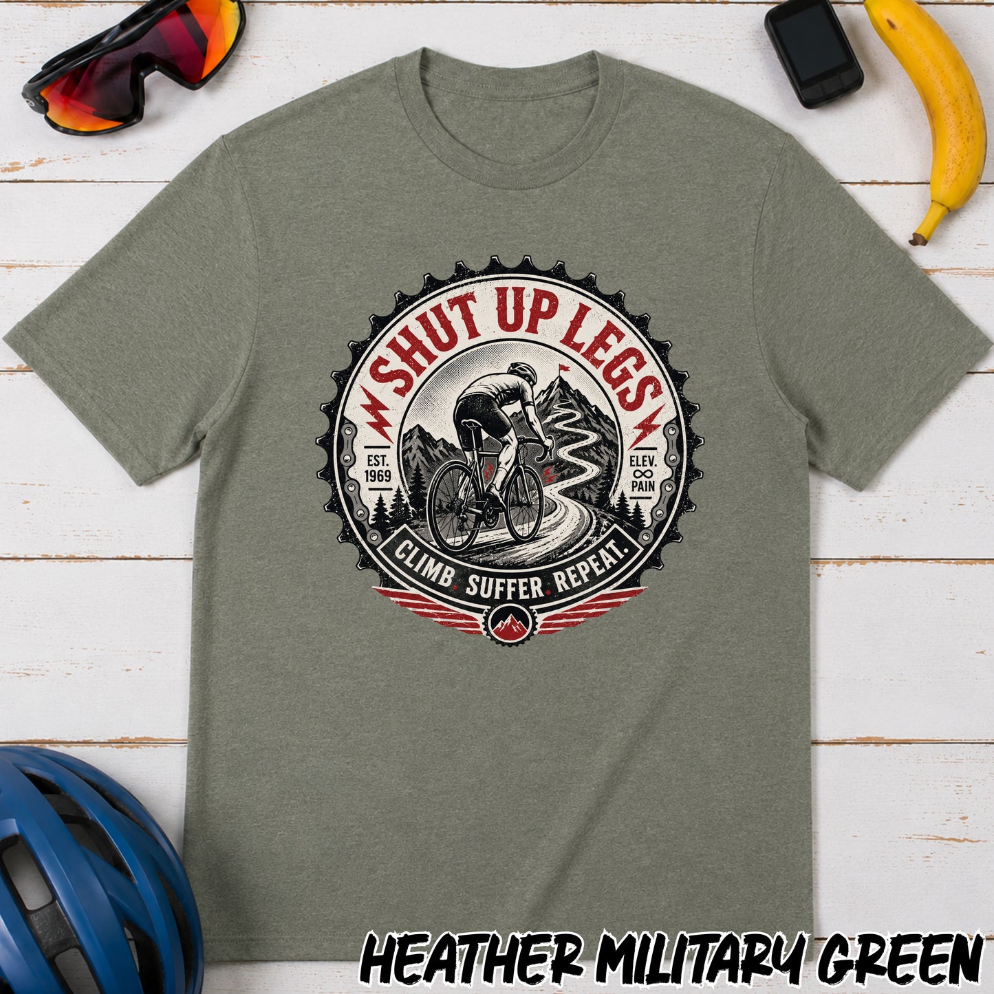 Shut Up Legs Cycling T-Shirt — Vintage Bike Race Graphic Tee
