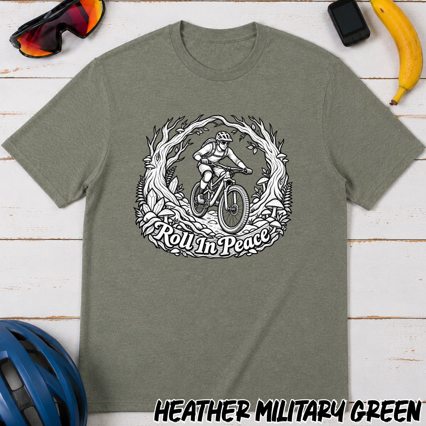 Mountain Biker T‑Shirt — 'Rollin' in Peace' Graphic Tee