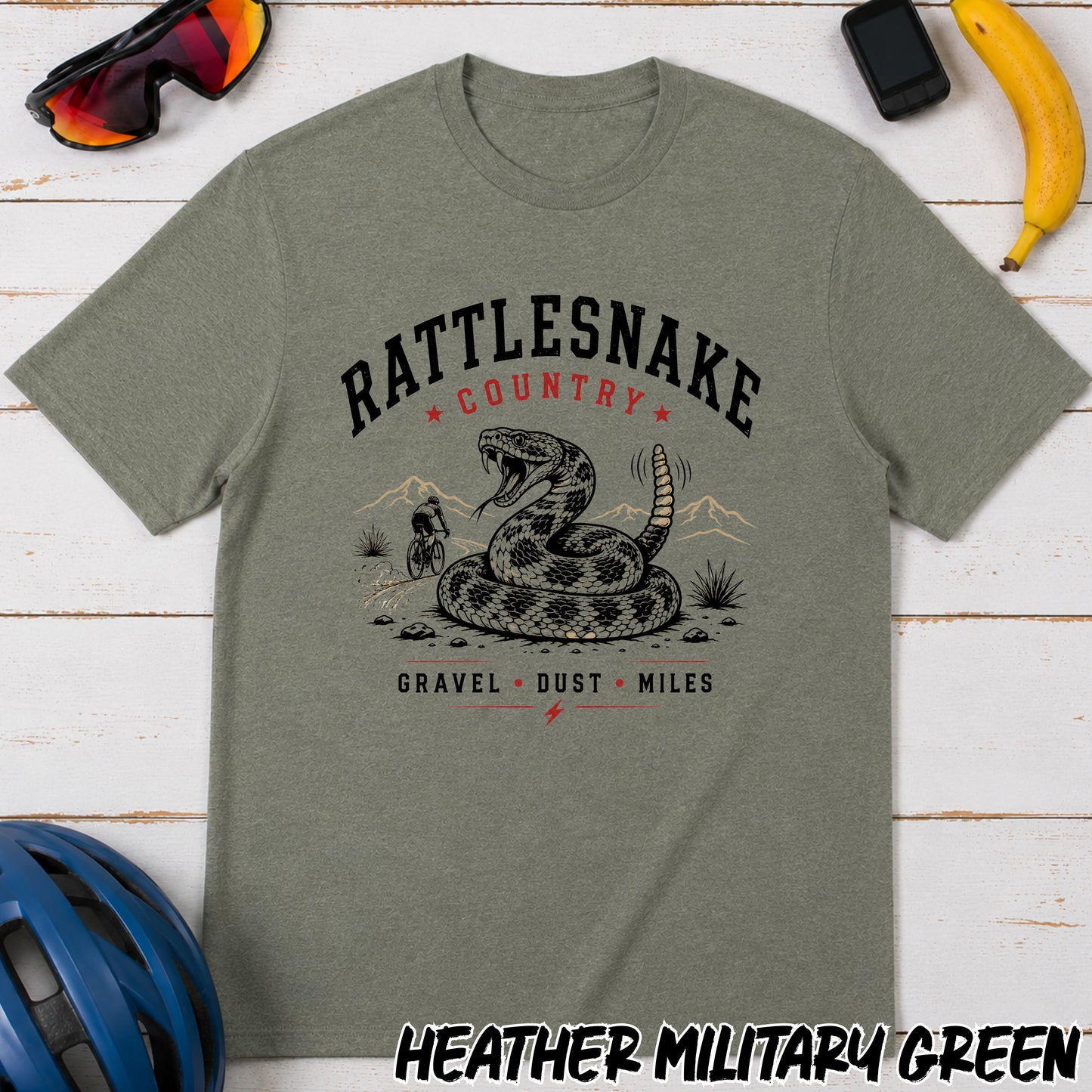Gravel Cycling T-Shirt. Rattlesnake Gravel Race T-Shirt