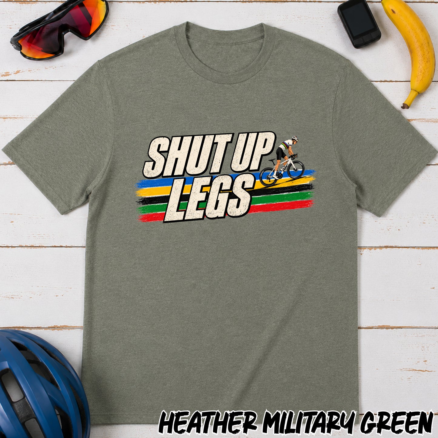 Shut Up Legs Cycling T-Shirt — Retro Road Bike Racing Tee