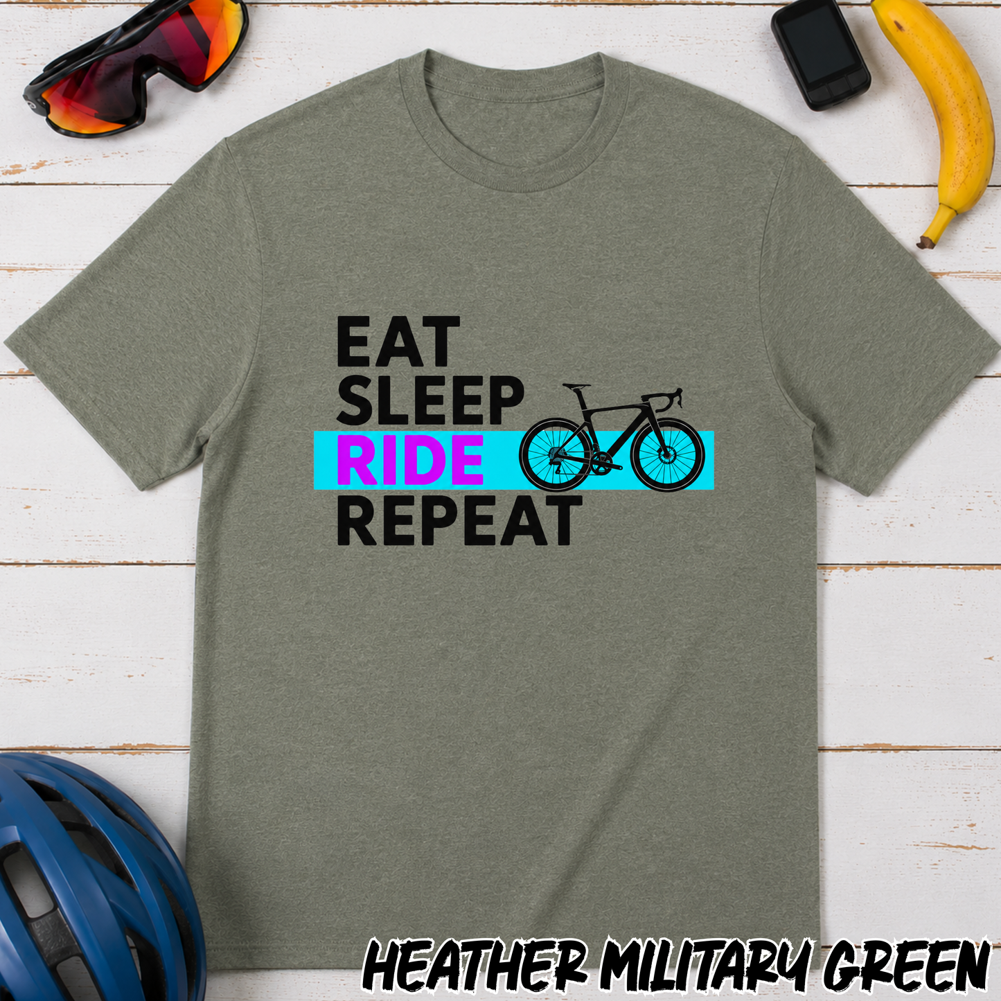 Eat Sleep Ride Repeat T-Shirt — Cycling Tee