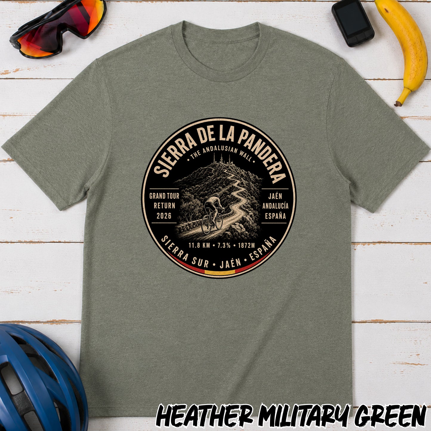 Sierra de la Pandera Cycling T‑Shirt — Jaén Spain Le Vuelta Badge Tee