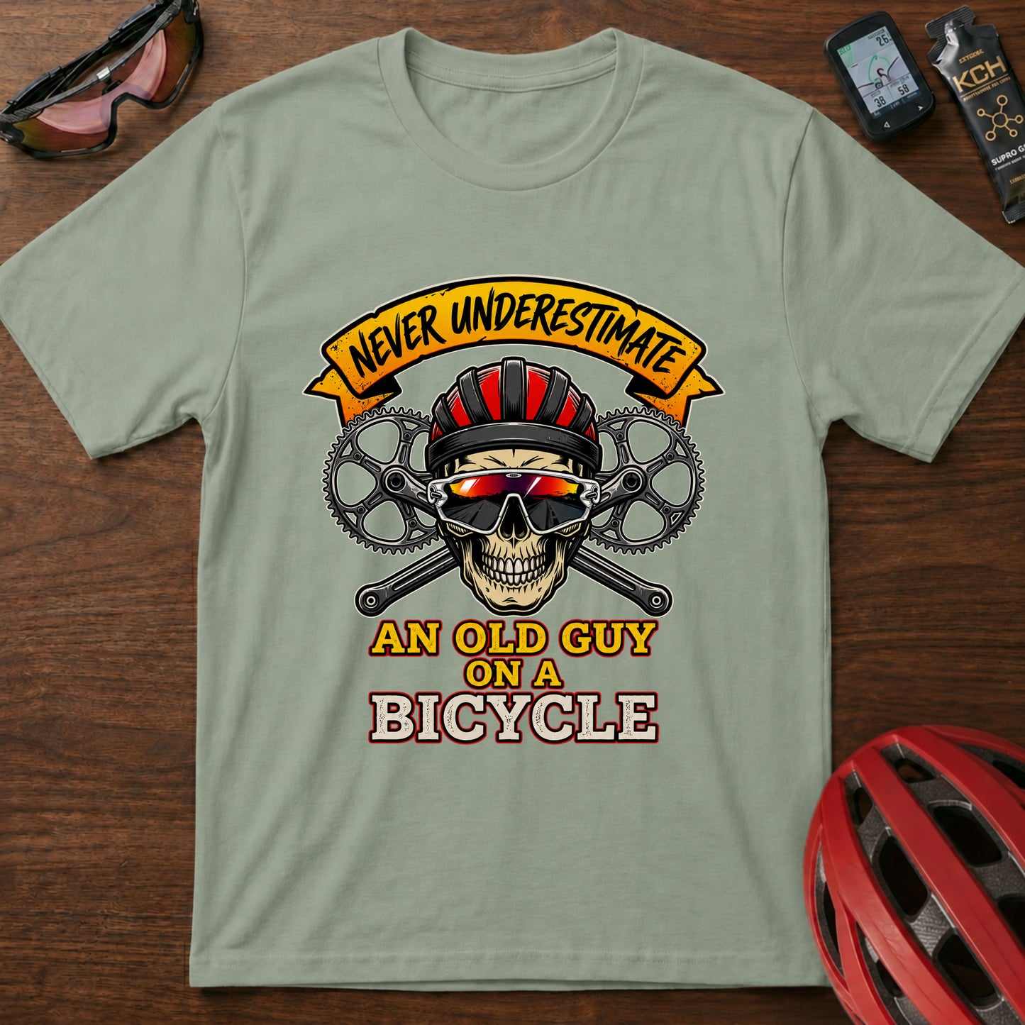 Never Underestimate An Old Guy On A Bicycle T-Shirt