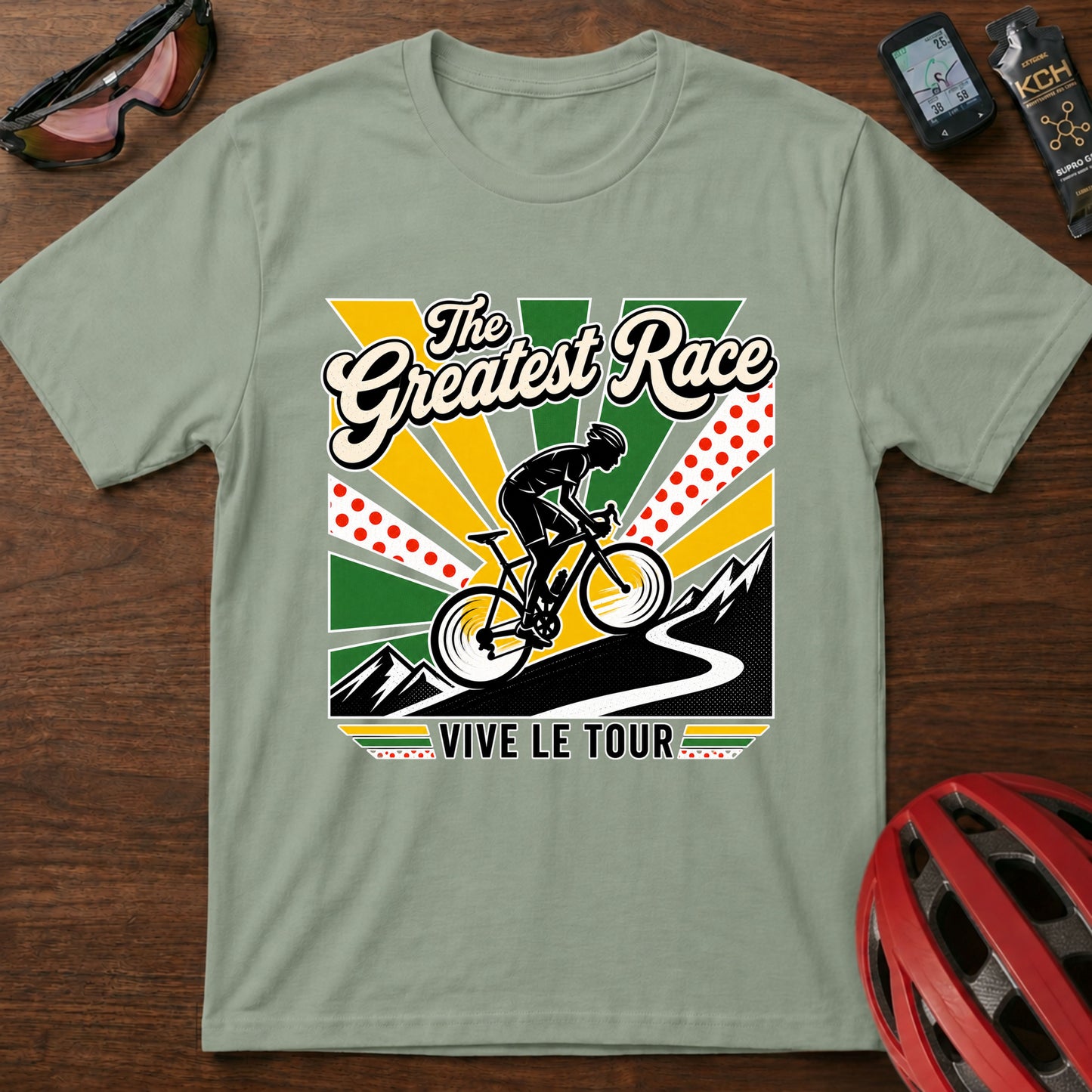 The Greatest Race Tour de France Cycling T‑Shirt — Vive Le Tour Retro Bike Tee
