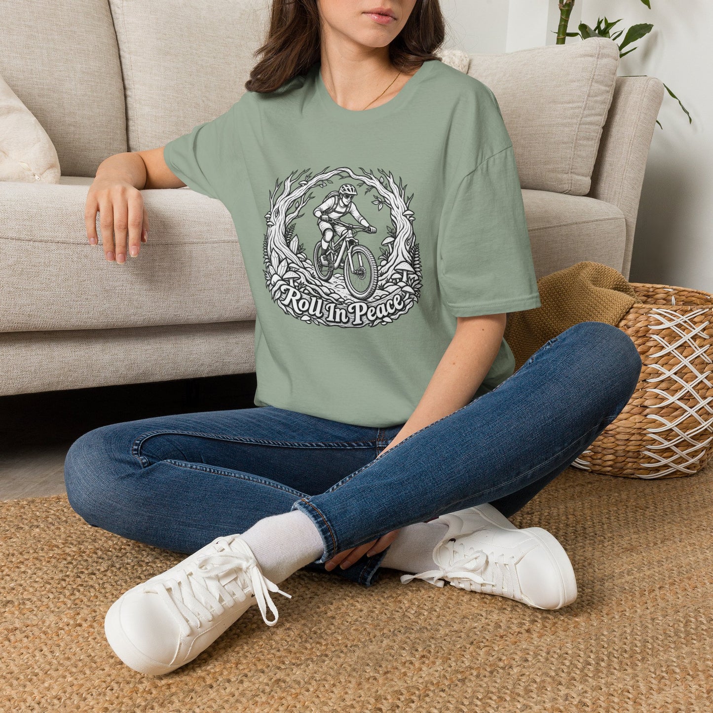 Mountain Biker T‑Shirt — 'Rollin' in Peace' Graphic Tee