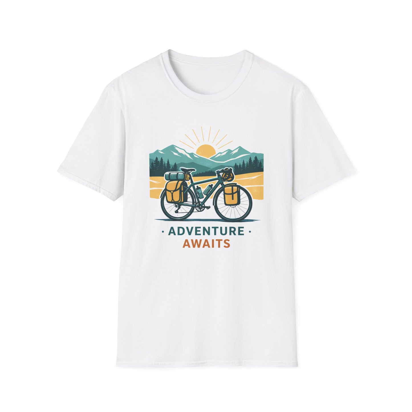 Adventure Awaits Bike Packing Cycling  T-Shirt