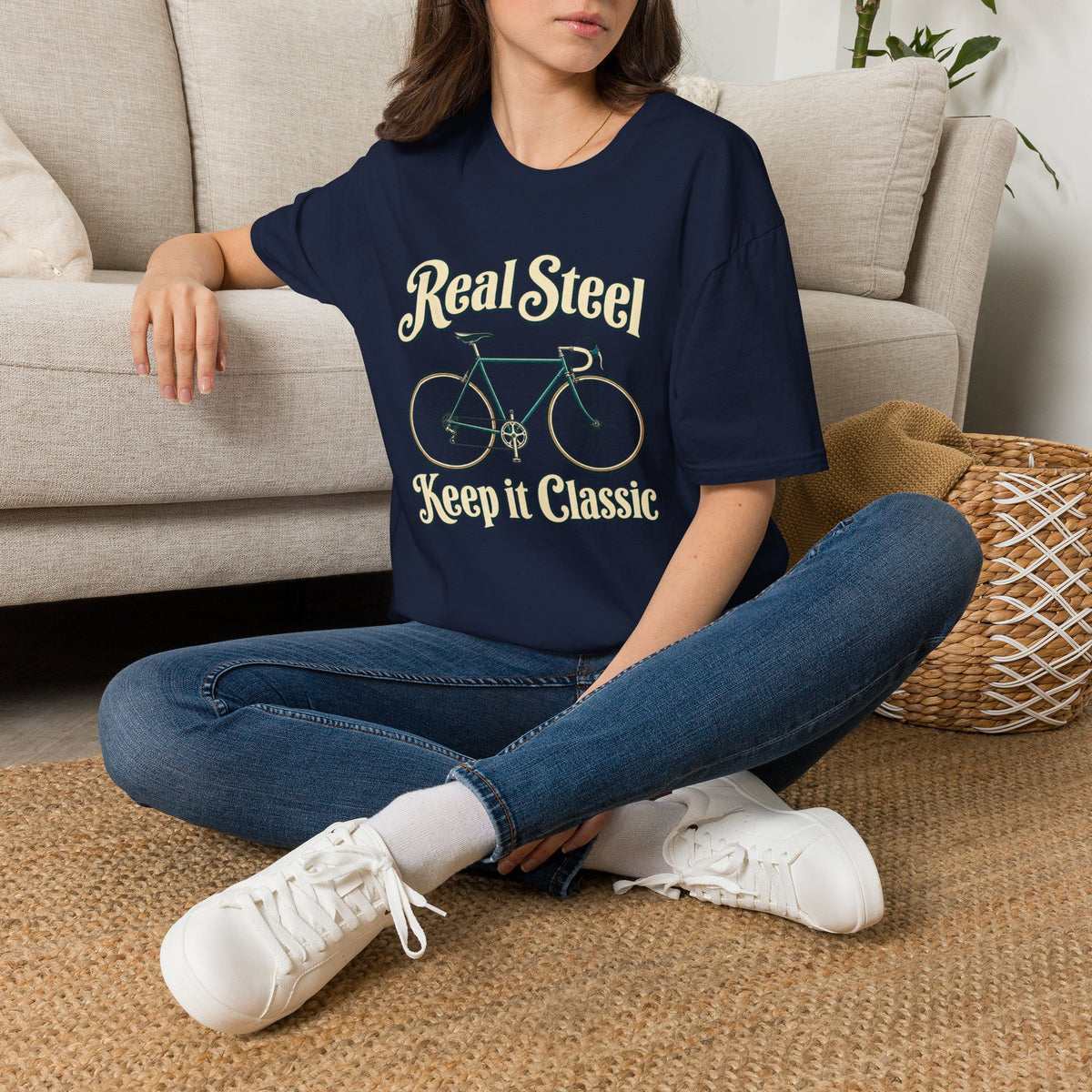 Real Steel Bicycle T‑Shirt — Keep It Classic Vintage Bike Tee(Global)