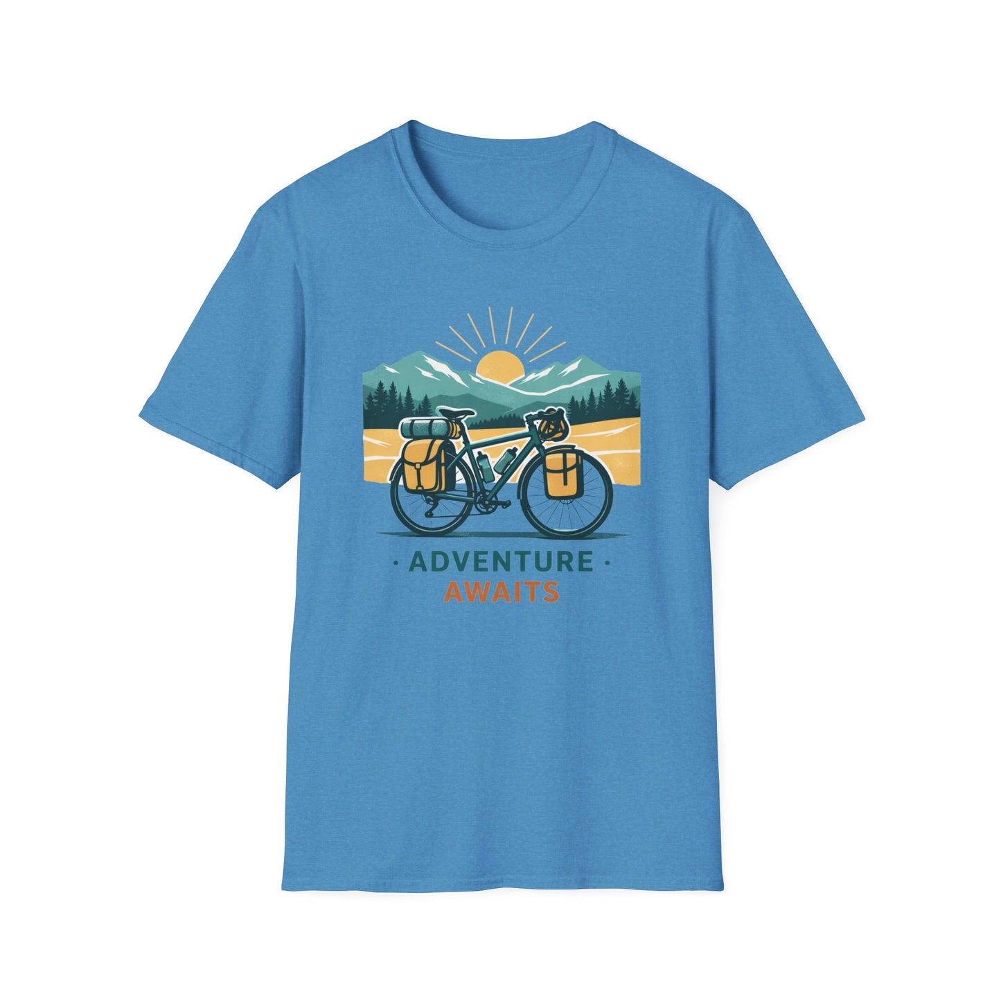 Adventure Awaits Bike Packing Cycling  T-Shirt