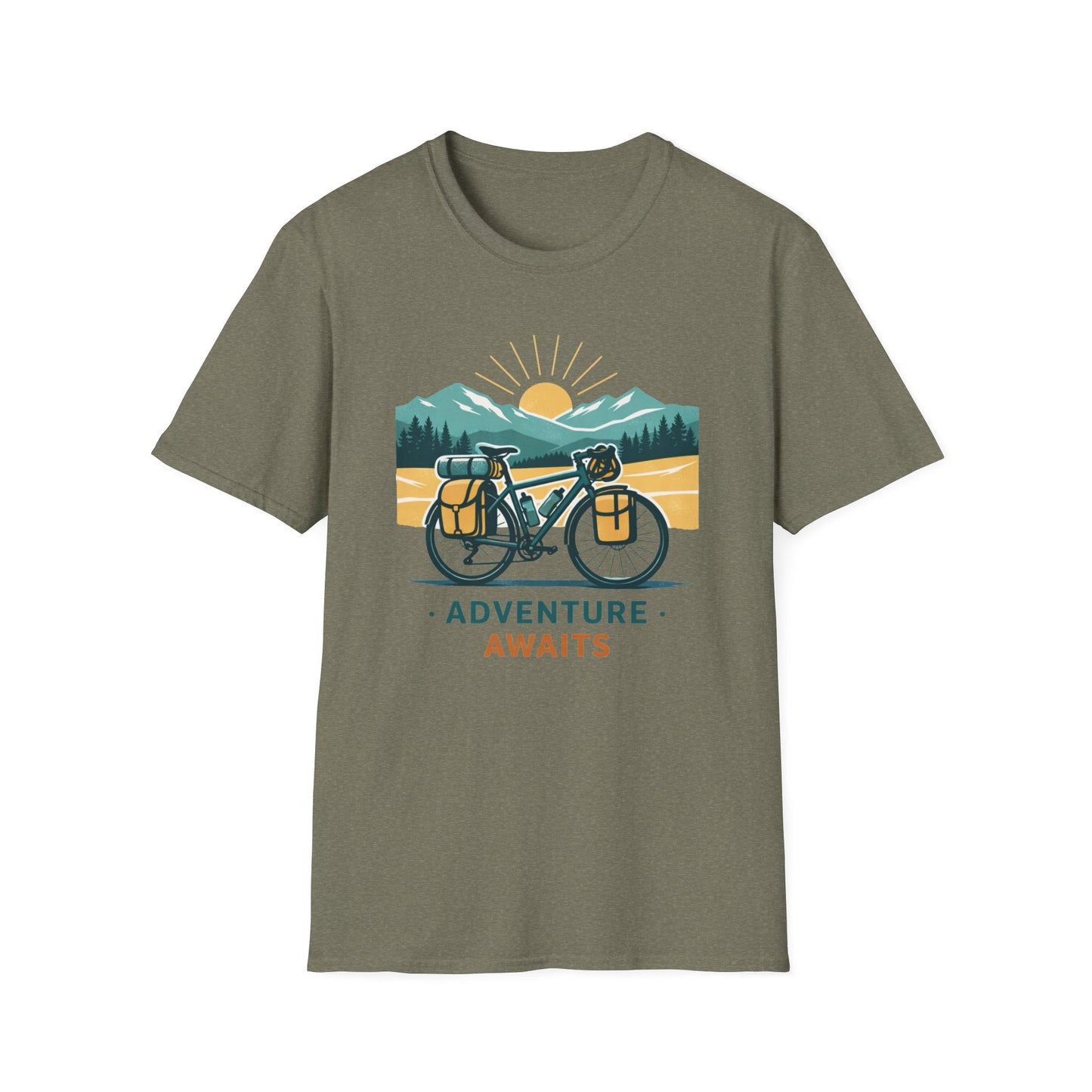Adventure Awaits Bike Packing Cycling  T-Shirt