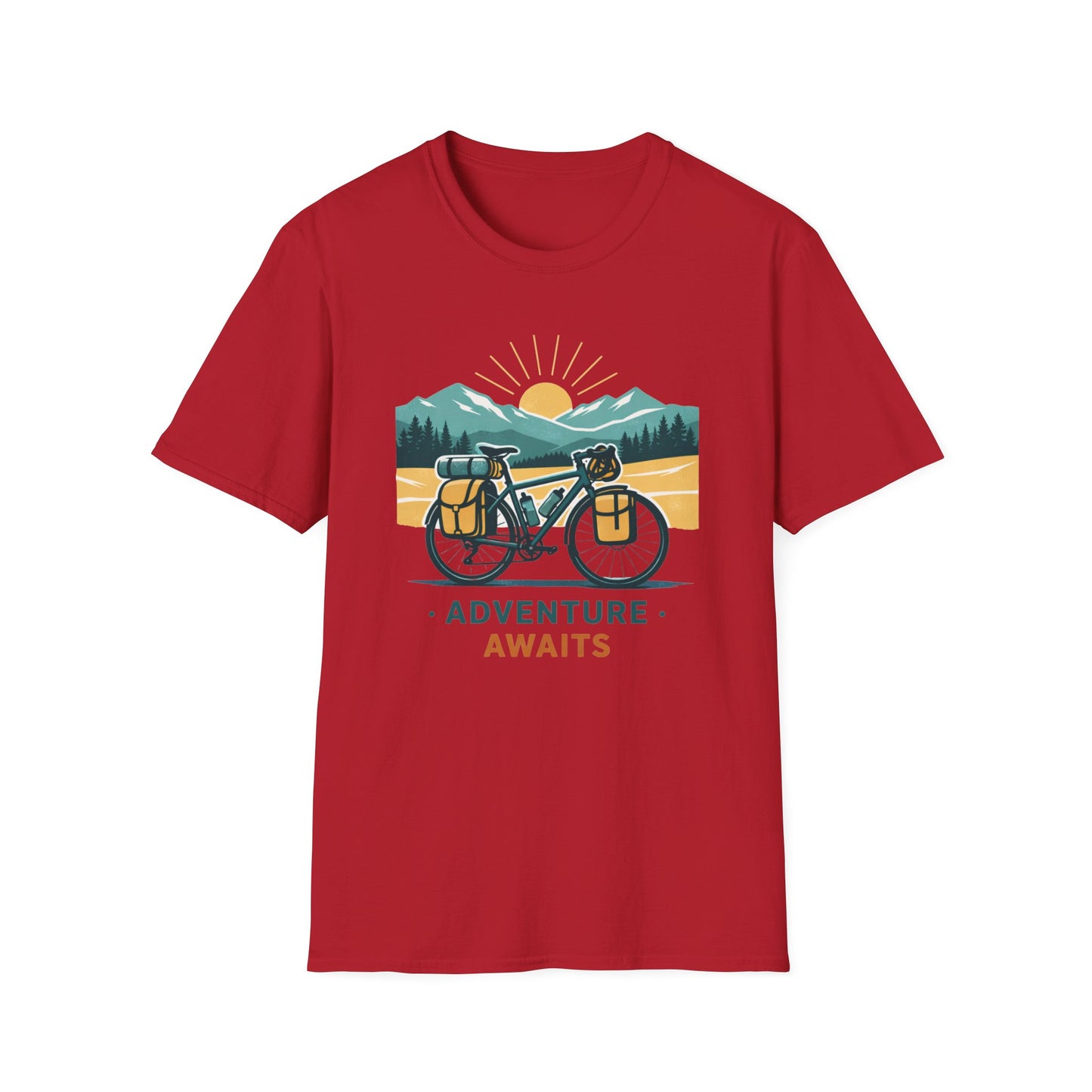 Adventure Awaits Bike Packing Cycling  T-Shirt