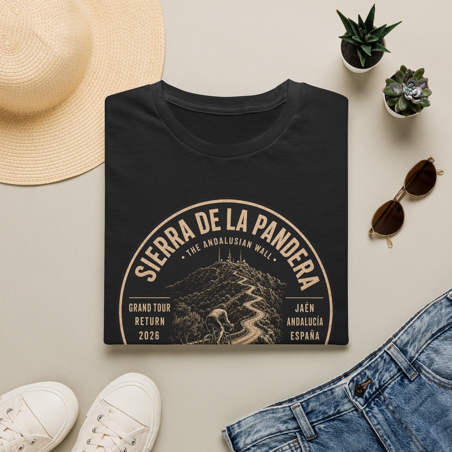 Sierra de la Pandera Cycling T‑Shirt — Jaén Spain Le Vuelta Badge Tee