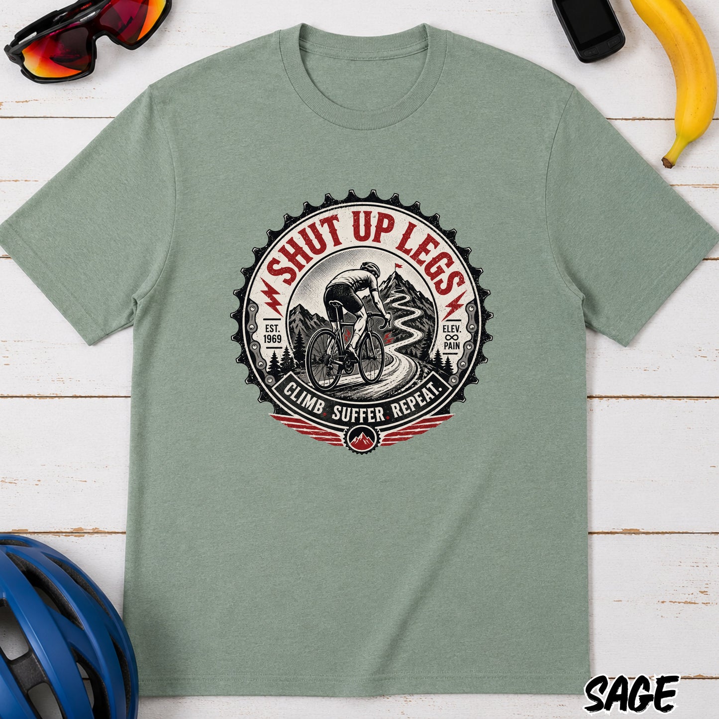 Shut Up Legs Cycling T-Shirt — Vintage Bike Race Graphic Tee