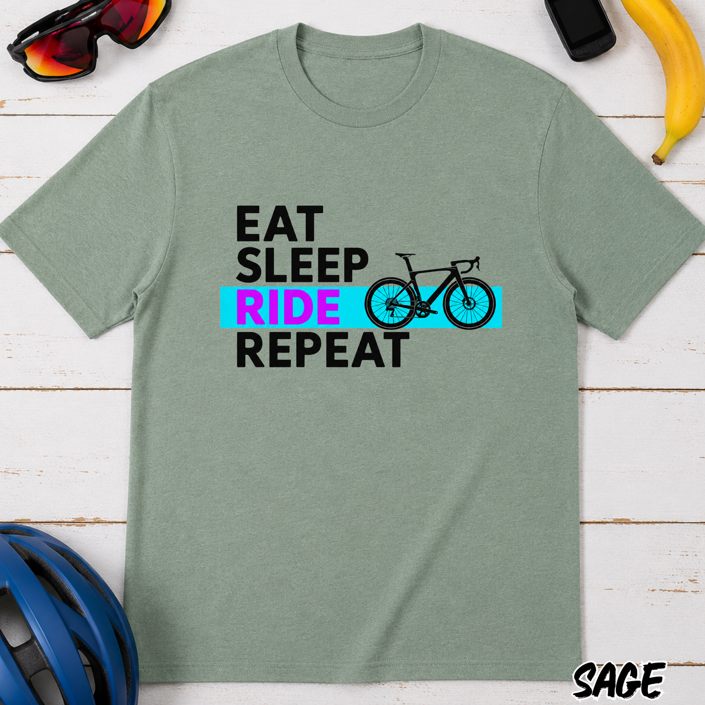 Eat Sleep Ride Repeat T-Shirt — Cycling Tee