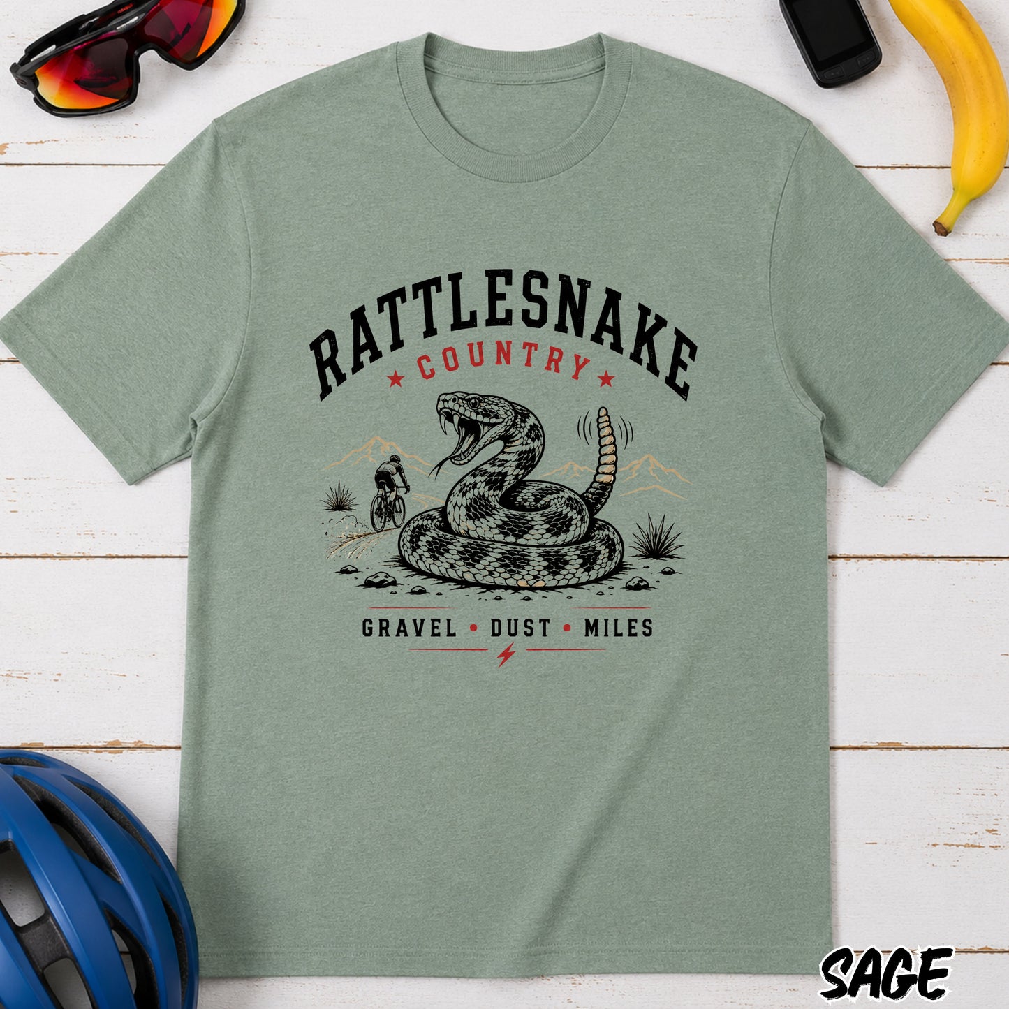 Gravel Cycling T-Shirt. Rattlesnake Gravel Race T-Shirt