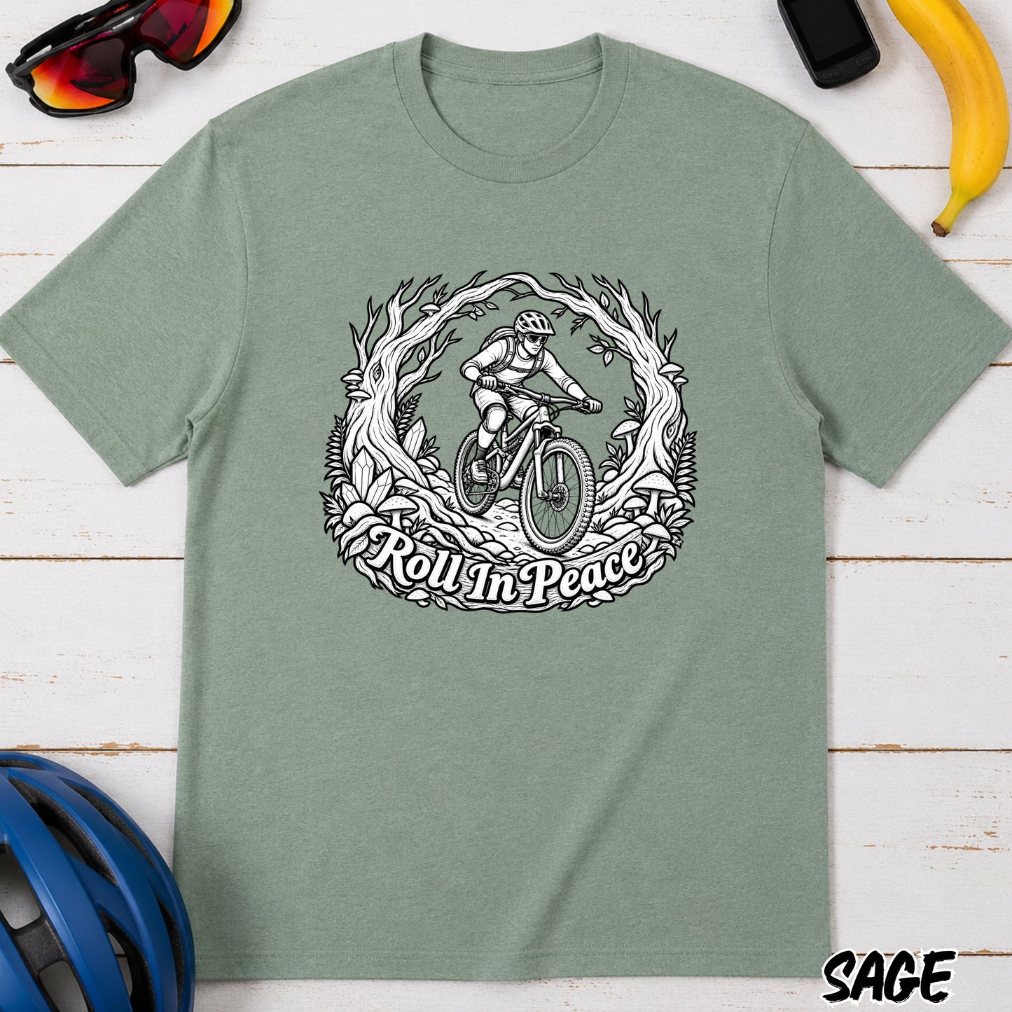 Mountain Biker T‑Shirt — 'Rollin' in Peace' Graphic Tee