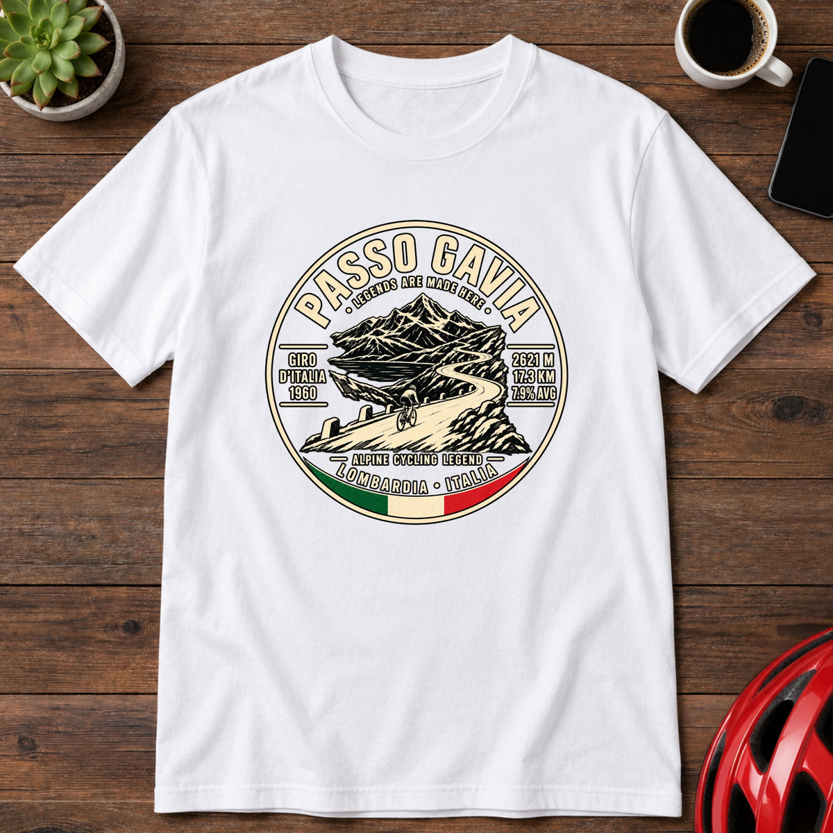 Passo Gavia Cycling Climb Vintage Graphic T-Shirt(Global)