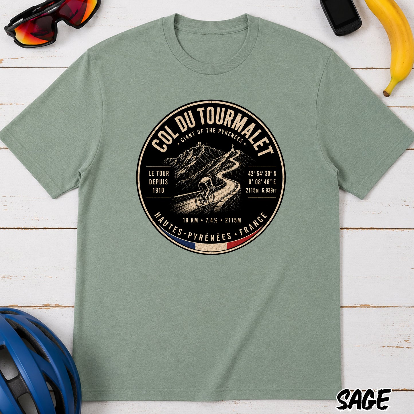 Col du Tourmalet Cycling T‑Shirt — Tour de France Tee