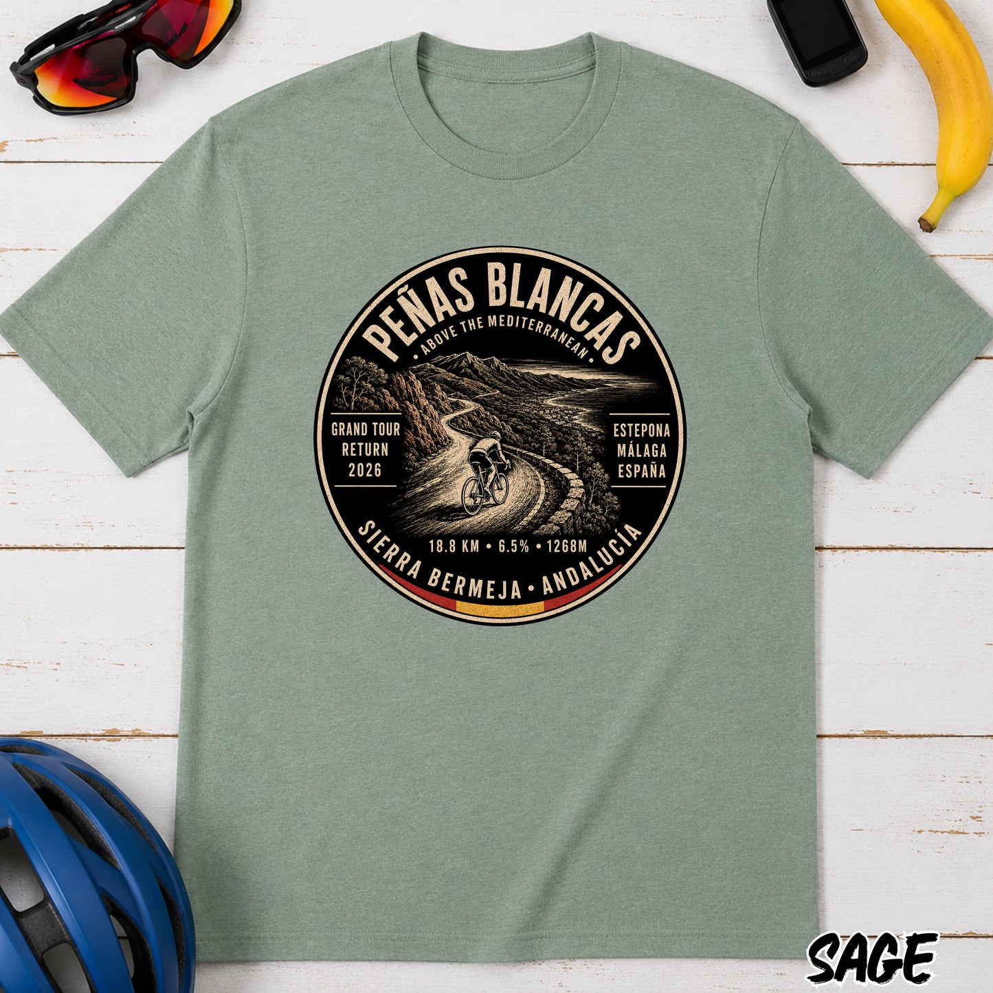Peñas Blancas Cycling Tee — Retro Spain Le Vuelta T-Shirt
