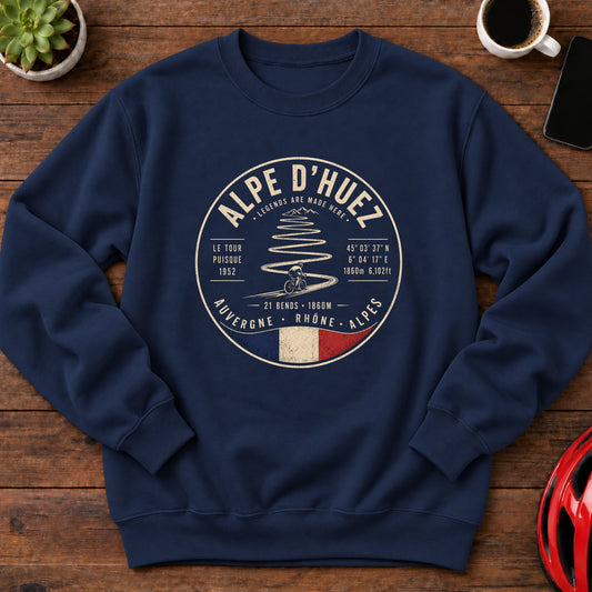 Alpe d'Huez Cycling Crewneck Sweatshirt(Global)