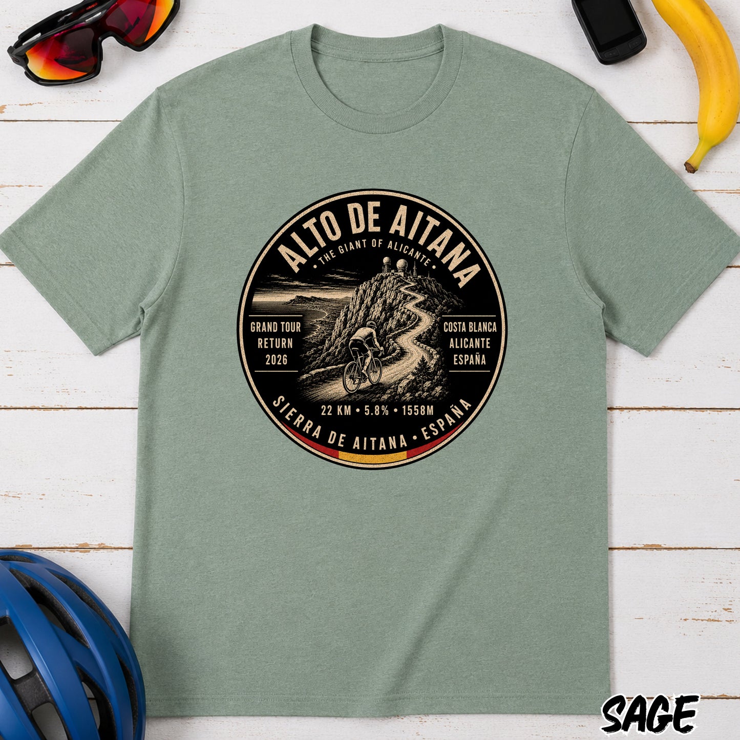 Alto de Aitana Cycling Tee — Vintage Costa Blanca Ride Graphic T-Shirt